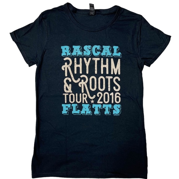 NWOT Rascal Flatts Rhythm & Roots Tour 2016 Graphic T-Shirt Black Women’s S - Picture 1 of 6